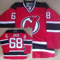 New Jersey Devils #68 Jaromir Jagr Punainen With Musta Paita – Miesten