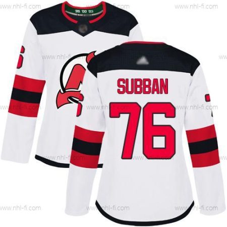 New Jersey Devils #76 P. K. Subban Valkoinen Road Aito Ommeltu Jääkiekko Paita – Naisten