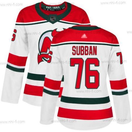 New Jersey Devils #76 P. K. Subban Valkoinen Vaihtopaita Aito Ommeltu Jääkiekko Paita – Naisten