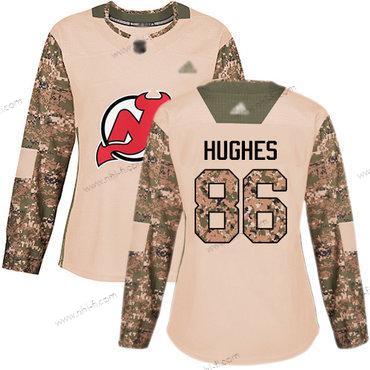 New Jersey Devils #86 Jack Hughes Maastokuvio Aito 2017 Veterans Day Ommeltu Jääkiekko Paita – Naisten