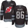 New Jersey Devils #86 Jack Hughes Musta 1917-2017 100th Vuosipäivä Ommeltu Jääkiekko Paita – Miesten