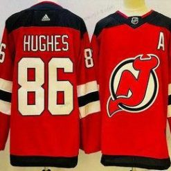 New Jersey Devils #86 Jack Hughes Punainen Aito Paita – Miesten