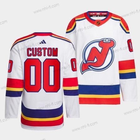 New Jersey Devils Räätälöidyt Valkoinen 2022-23 Käänteinen Retro Ommeltu Paita – Miesten