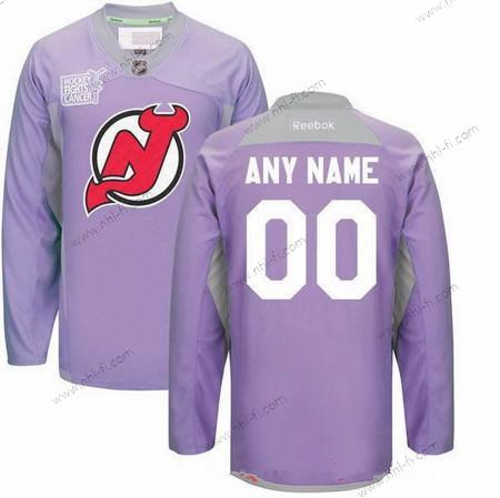 New Jersey Devils Räätälöidyt Violetti Pinkki Reebok Jääkiekko Taistelee syöpää vastaan Harjoitus Paita – Miesten