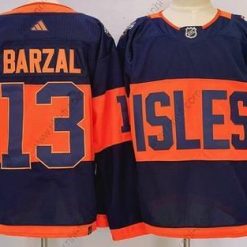 New York Islanders #13 Mathew Barzal Laivastonsininen 2024 Stadium Series Ommeltu Paita – Miesten