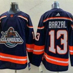 New York Islanders #13 Mathew Barzal Sininen 2022 Käänteinen Retro Ommeltu Paita – Miesten