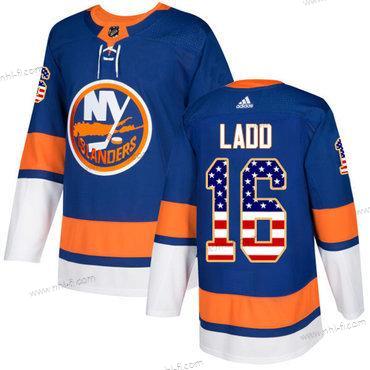 New York Islanders #16 Andrew Ladd Royal Sininen Kotiottelu Aito USA Flag Ommeltu NHL Paita – Nuoret