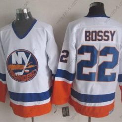 New York Islanders #22 Mike Bossy Valkoinen Retro CCM Paita – Miesten