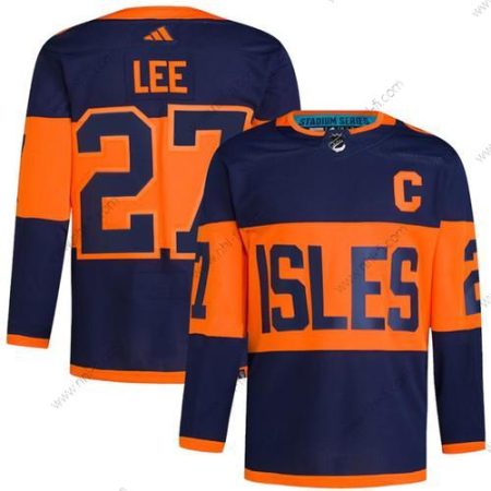 New York Islanders #27 Anders Lee Laivastonsininen 2024 Stadium Series Ommeltu Paita – Miesten