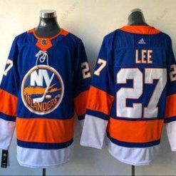 New York Islanders #27 Anders Lee Sininen Kotiottelu 2017-2018 Jääkiekko Ommeltu NHL Paita – Miesten