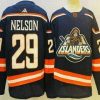 New York Islanders #29 Brock Nelson Sininen 2022 Käänteinen Retro Ommeltu Paita – Miesten