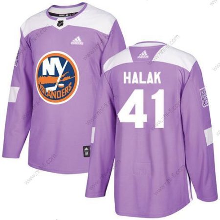 New York Islanders #41 Jaroslav Halak Violetti Aito Taistelee syöpää vastaan Ommeltu NHL Paita – Nuoret