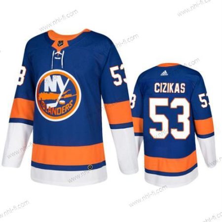 New York Islanders #53 Casey Cizikas Royal Sininen Oranssi Valkoinen Ommeltu Paita – Miesten