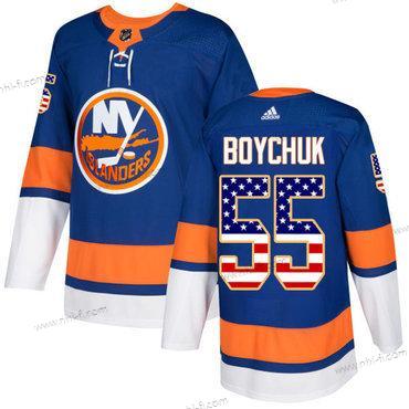 New York Islanders #55 Johnny Boychuk Royal Sininen Kotiottelu Aito USA Flag Ommeltu NHL Paita – Nuoret