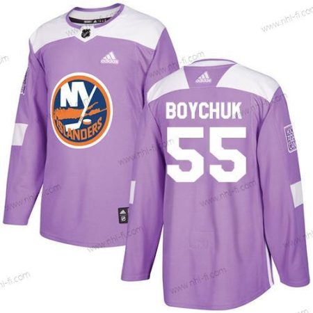 New York Islanders #55 Johnny Boychuk Violetti Aito Taistelee syöpää vastaan Ommeltu NHL Paita – Nuoret