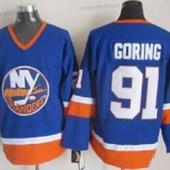 New York Islanders #91 Butch Goring Sininen Retro CCM Paita – Miesten