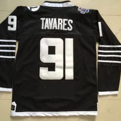 New York Islanders #91 John Tavares 2015 Reebok Musta Premier Vaihtopaita Paita – Nuoret