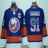 New York Islanders #91 John Tavares Sininen USA Flag Jääkiekko Paita – Miesten