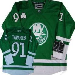 New York Islanders #91 John Tavares St. Patrick’S Day Vihreä Paita – Lasten