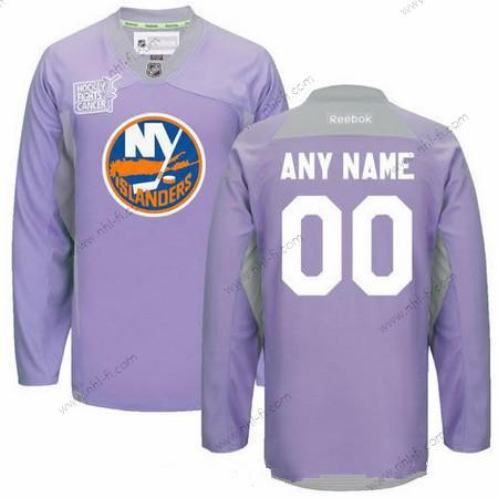 New York Islanders Räätälöidyt Violetti Pinkki Reebok Jääkiekko Taistelee syöpää vastaan Harjoitus Paita – Miesten