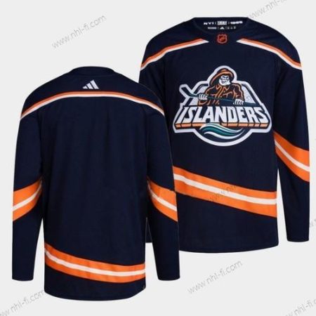 New York Islanders Tyhjä 2022 Laivastonsininen Käänteinen Retro 2.0 Ommeltu Paita – Miesten