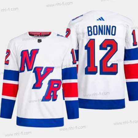 New York Rangers #12 Nick Bonino Valkoinen 2024 Stadium Series Ommeltu Paita – Miesten