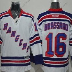 New York Rangers #16 Derick Brassard Reebok Valkoinen Kolmas Jääkiekko Paita – Miesten