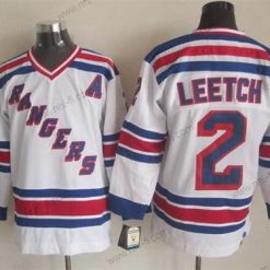 New York Rangers #2 Brian Leetch 1993 Valkoinen Retro CCM Paita – Miesten