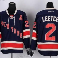 New York Rangers #2 Brian Leetch Laivastonsininen Sininen Vieras 85Th Paita – Miesten