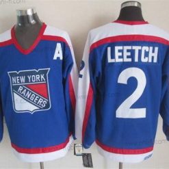 New York Rangers #2 Brian Leetch Sininen With Valkoinen Retro CCM Paita – Miesten