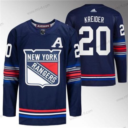 New York Rangers #20 Chris Kreider Laivastonsininen Ommeltu Paita – Miesten