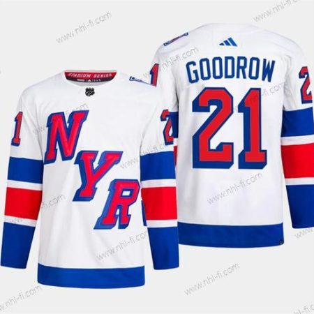 New York Rangers #21 Barclay Goodrow Valkoinen 2024 Stadium Series Ommeltu Paita – Miesten