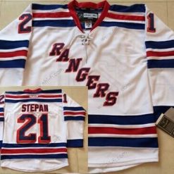 New York Rangers #21 Derek Stepan Valkoinen Paita – Miesten