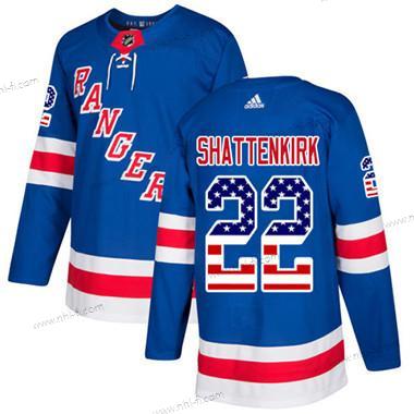 New York Rangers #22 Kevin Shattenkirk Royal Sininen Kotiottelu Aito USA Flag Ommeltu NHL Paita – Nuoret