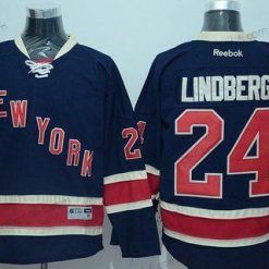 New York Rangers #24 Oscar Lindberg Laivastonsininen Sininen Vieras 85Th Paita – Miesten