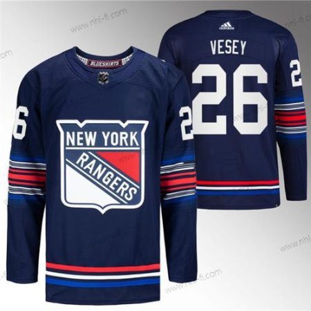 New York Rangers #26 Jimmy Vesey Laivastonsininen Ommeltu Paita – Miesten