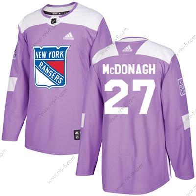 New York Rangers #27 Ryan Mcdonagh Violetti Aito Taistelee syöpää vastaan Ommeltu NHL Paita – Nuoret