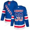 New York Rangers #30 Henrik Lundqvist Royal Sininen Kotiottelu Aito USA Flag Ommeltu NHL Paita – Nuoret