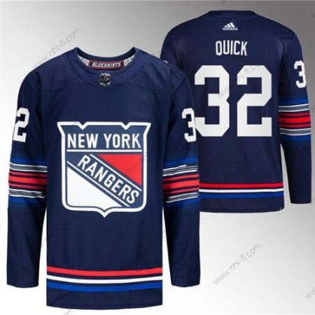 New York Rangers #32 Jonathan Quick Laivastonsininen Ommeltu Paita – Miesten