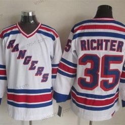 New York Rangers #35 Mike Richter 1993 Valkoinen Retro CCM Paita – Miesten