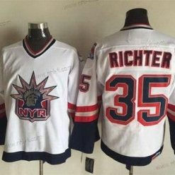 New York Rangers #35 Mike Richter 1996-97 Valkoinen CCM Vintage Paita – Miesten