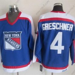 New York Rangers #4 Ron Greschner Sininen With Valkoinen Retro CCM Paita – Miesten