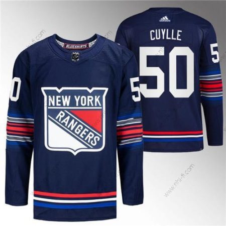 New York Rangers #50 Will Cuylle Laivastonsininen Ommeltu Paita – Miesten