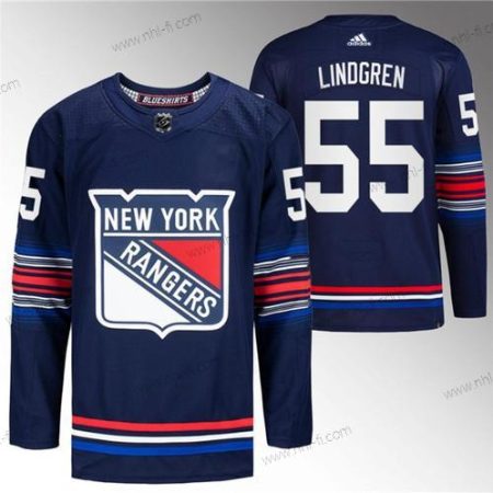 New York Rangers #55 Ryan Lindgren Laivastonsininen Ommeltu Paita – Miesten