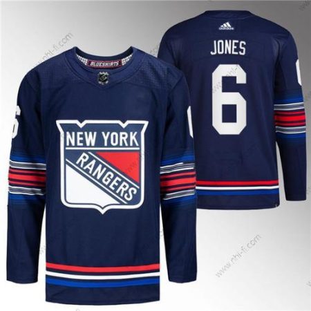 New York Rangers #6 Zac Jones Laivastonsininen Ommeltu Paita – Miesten