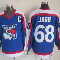 New York Rangers #68 Jaromir Jagr Sininen With Valkoinen Retro CCM Paita – Miesten