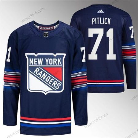 New York Rangers #71 Tyler Pitlick Laivastonsininen Ommeltu Paita – Miesten