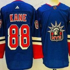 New York Rangers #88 Patrick Kane Sininen 2022 Käänteinen Retro Aito Paita – Miesten