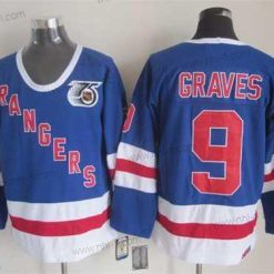 New York Rangers #9 Adam Graves Sininen 75Th CCM Vintage Paita – Miesten