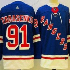 New York Rangers #91 Vladimir Tarasenko Sininen Aito Paita – Miesten